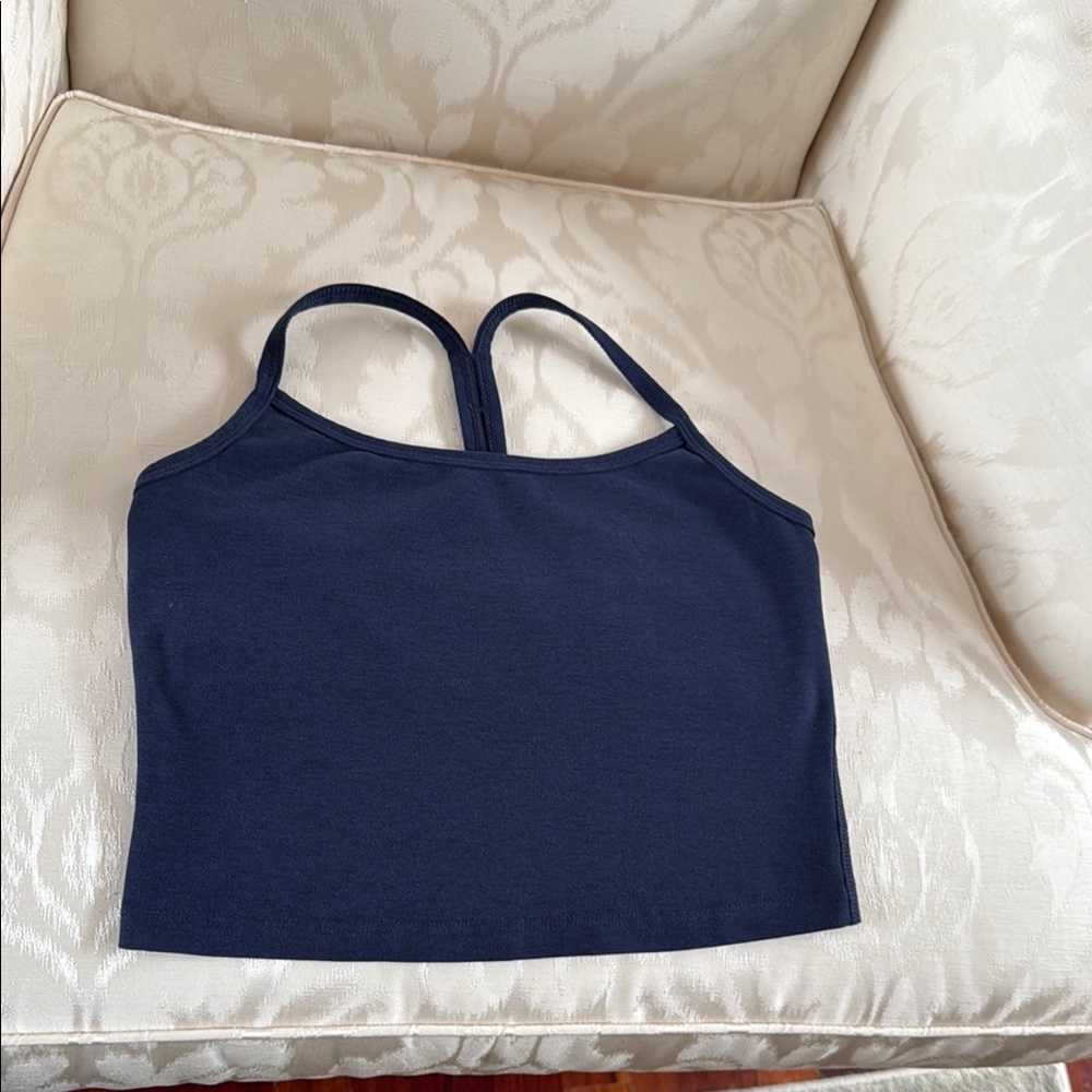 Beyond Yoga Spacedye Slim Racerback Cropped Tank Navy Blue, Small